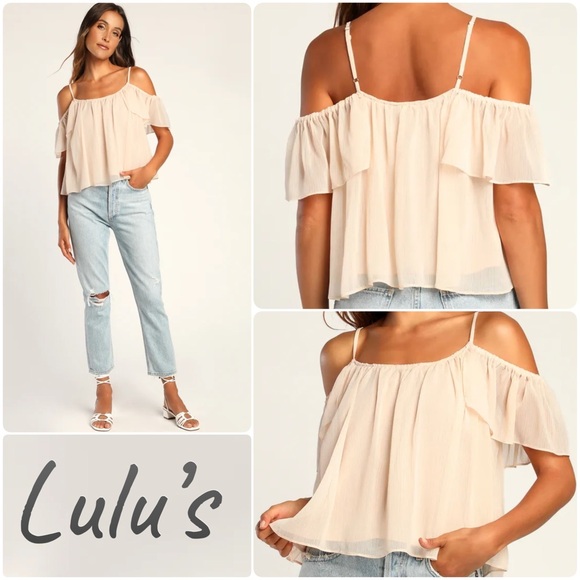 Lulus Tops - Lulu's Cream Off-Shoulder Women's Top